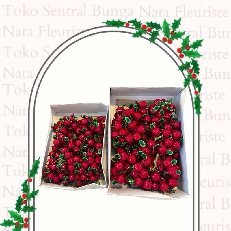 HIASAN NATAL - Buah Apel Artificial / Buah Apel Plastik / Buah Apel Palsu