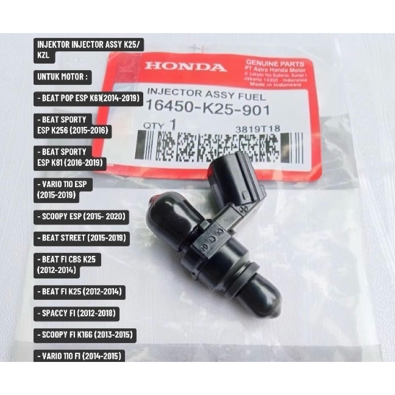 INJEKTOR INJECTOR  ASSY BEAT FI /INJEKTOR ASSY FUEL  BEAT FI-SCOPY FI-BEAT ESP-BEAT STREET-SCOPY ESP