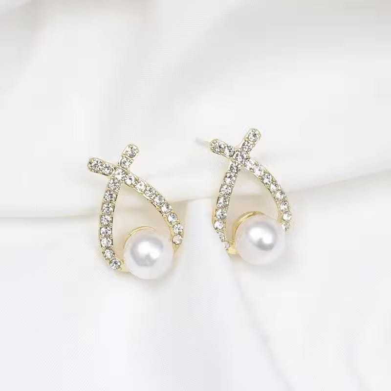 ANTING WANITA 162 ANting Tusuk Hijab Wanita KOrea Anting Mutiara Cantik SImple
