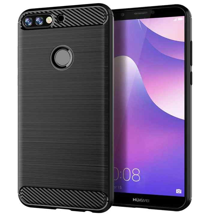 HUAWEI Y7 PRIME (2018) CASE BRUSHED RUGGED CARBON FIBER