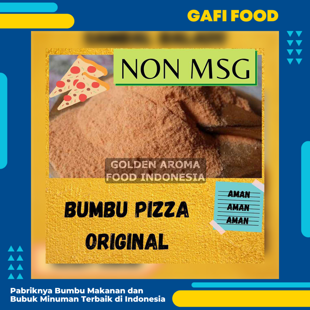 

BUMBU TABUR PIZZA ORIGINAL NON MSG 1 KG FOOD GRADE 1Kg Bubuk Bumbu Mie Lidi Makaroni Basreng Tahu