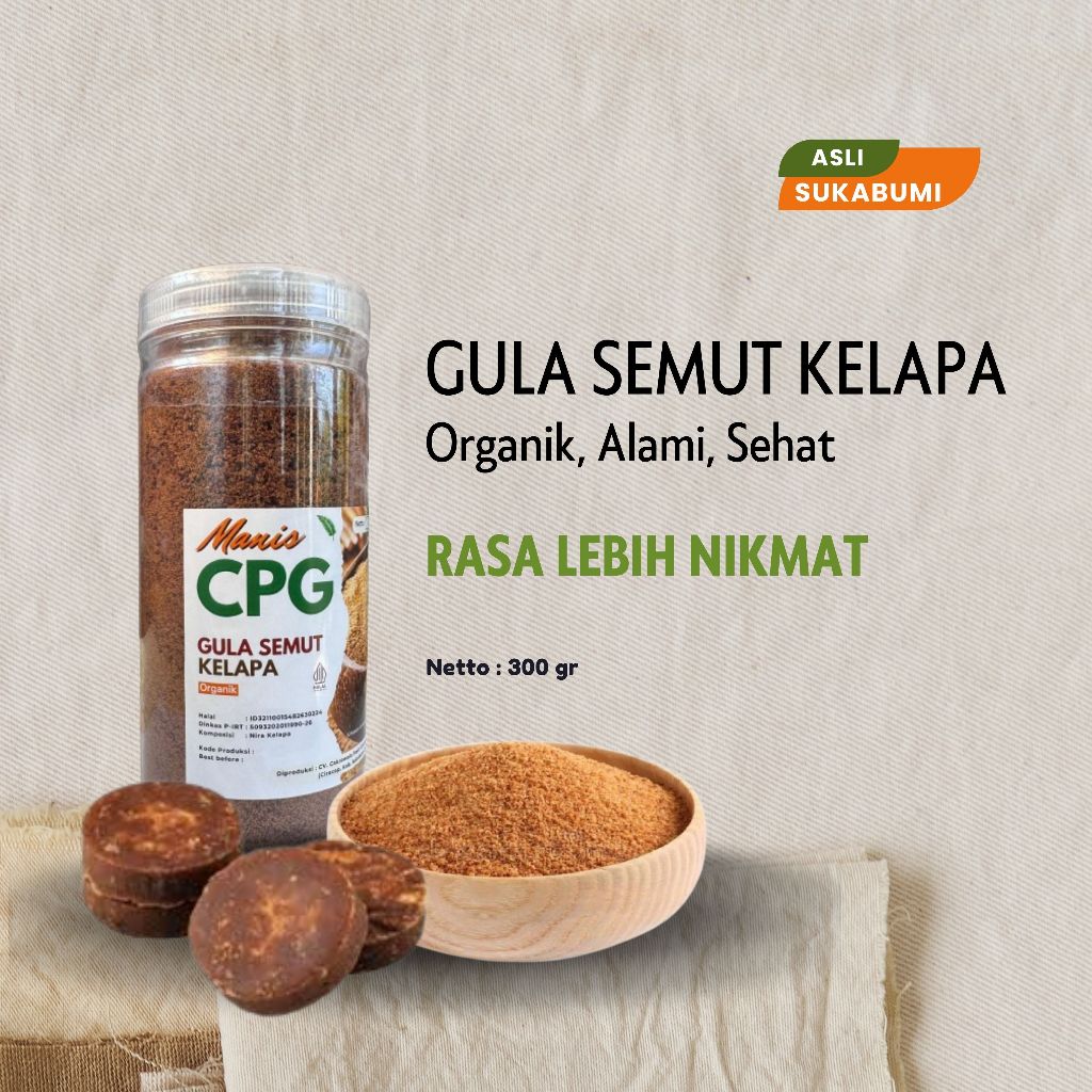 

CPG Gula Kelapa Bubuk Organik 300 gr Asli Sukabumi / Gula Semut Kelapa