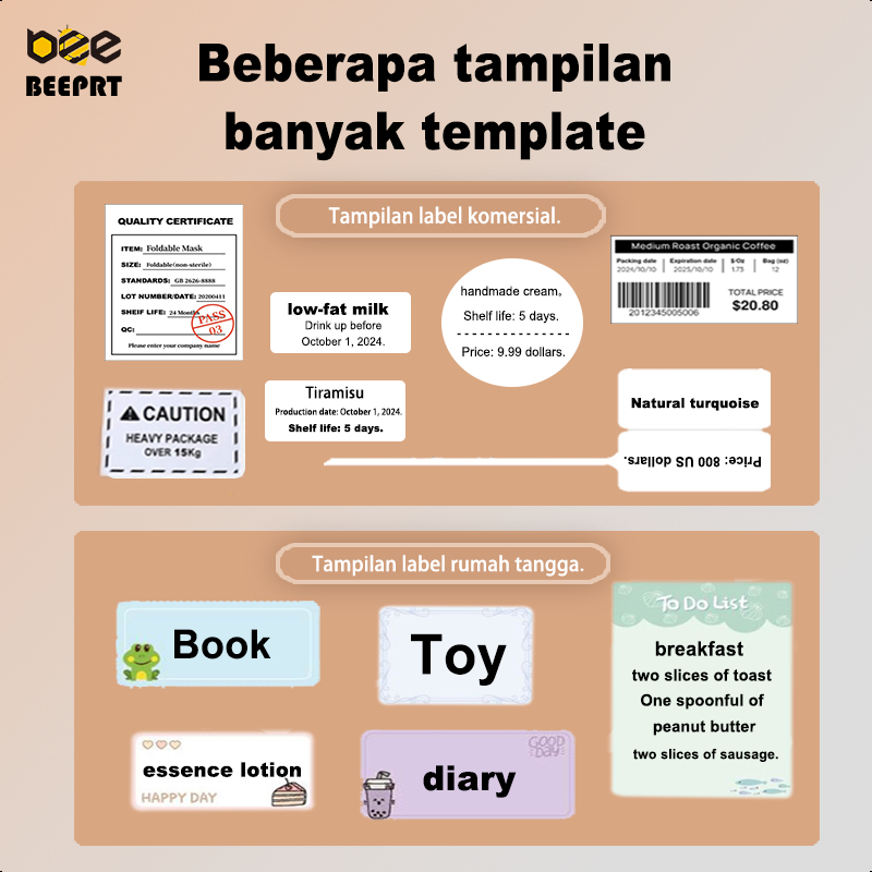 

HJK Rhebar B21 Label Stiker Sintetis Termal Stiker Tahan Air Tidak Mudah Sobek Ukuran 40X30Mm,