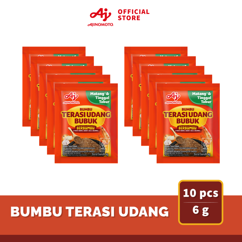 

AJI-NO-MOTO® Terasi Udang berbumbu 6g (10 pcs)