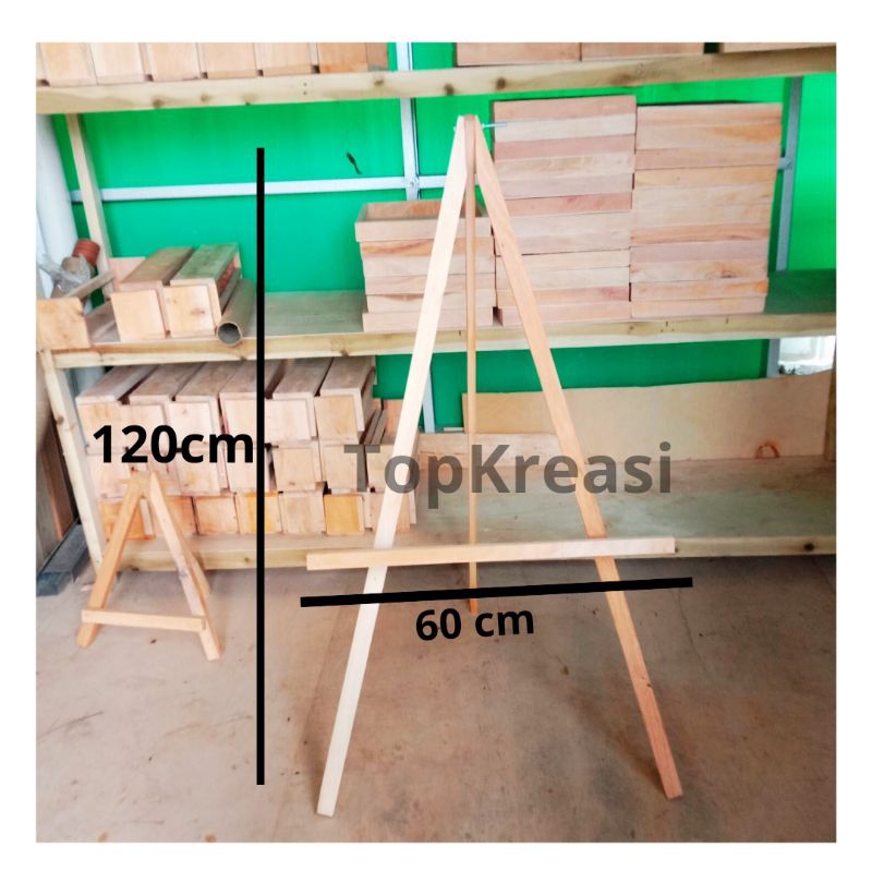 

HJK Stand Poto Kayu Tinggi 120cm Tripod Standing Frame Wooden Easel