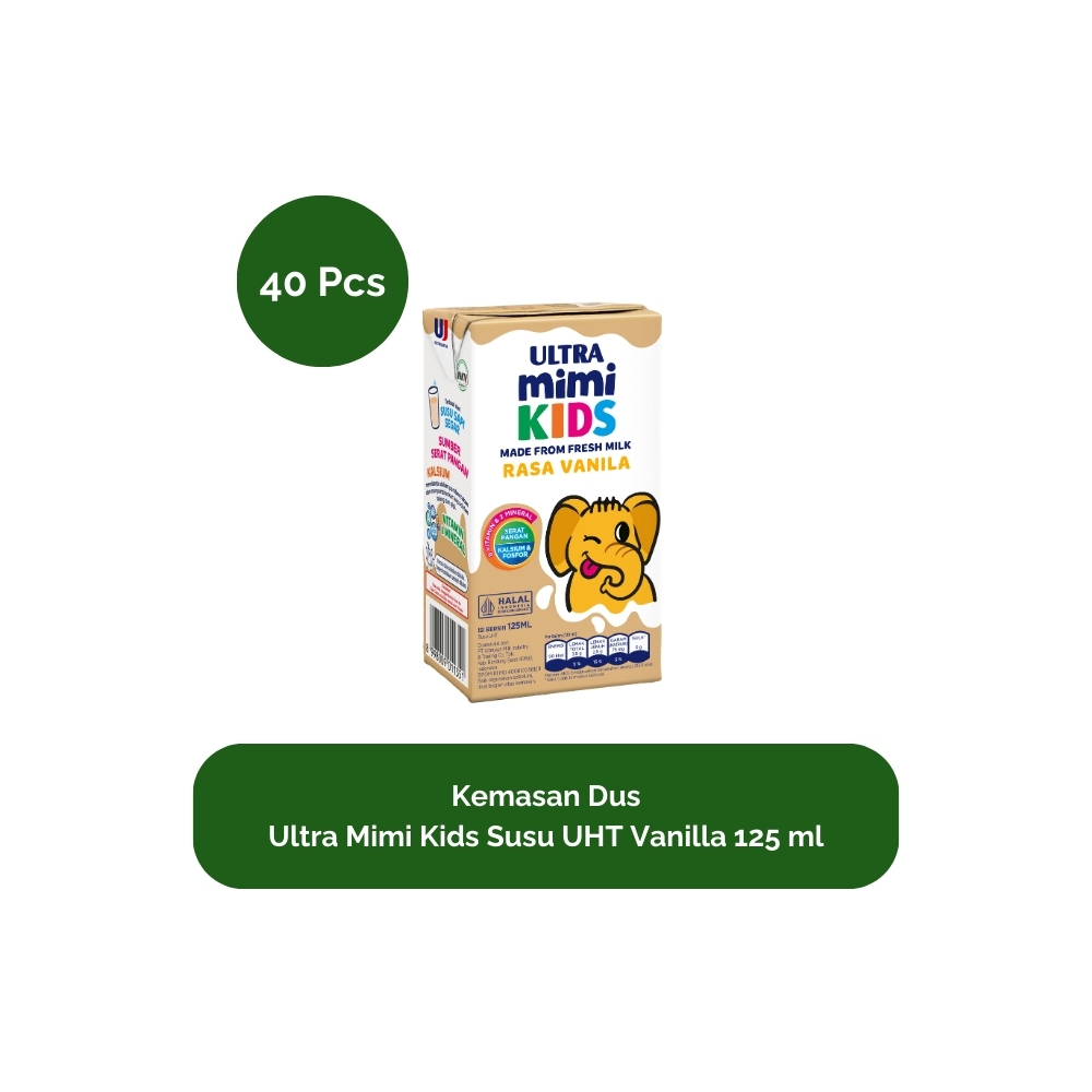 

Ultra Mimi Kids Susu UHT Vanila 125 ml x 40 pcs 1 kardus
