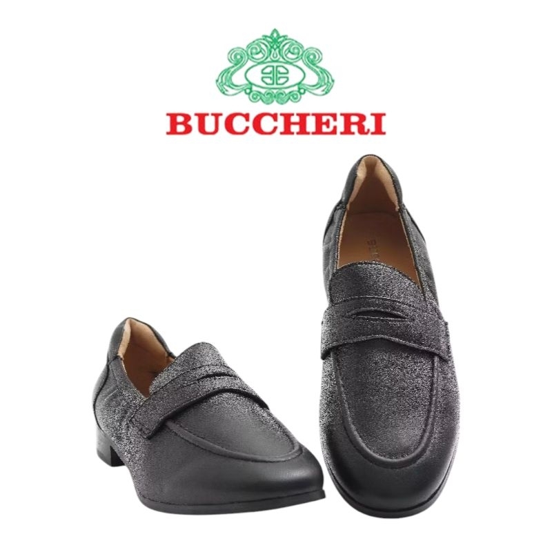 BUCCHERI Sepatu Casual Wanita Full Kulit-bc1030-Black