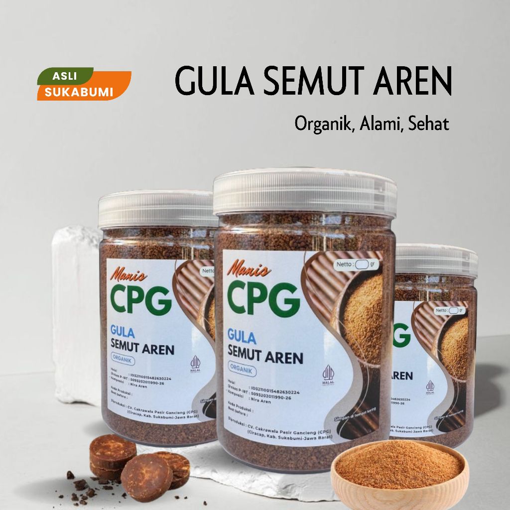 

CPG Paket 3 pcs Gula Aren Bubuk Organik 500 gr Asli Sukabumi