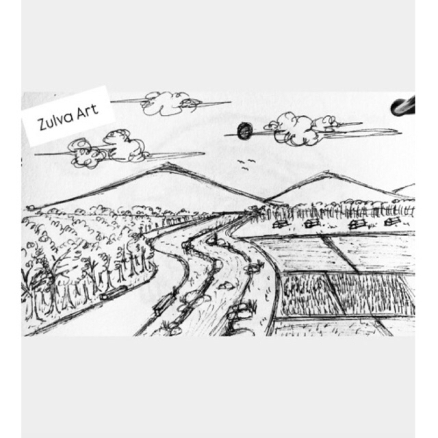 

Gambar Tangan Sketsa Pemandangan Alam Gunung