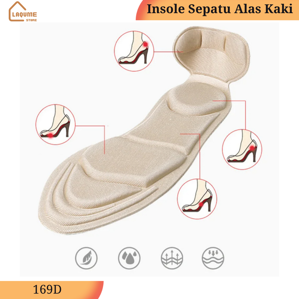 Sepasang Insole Sepatu Alas Kaki Orthopedic High Heels Breathable 1 Pasang Size 35-40