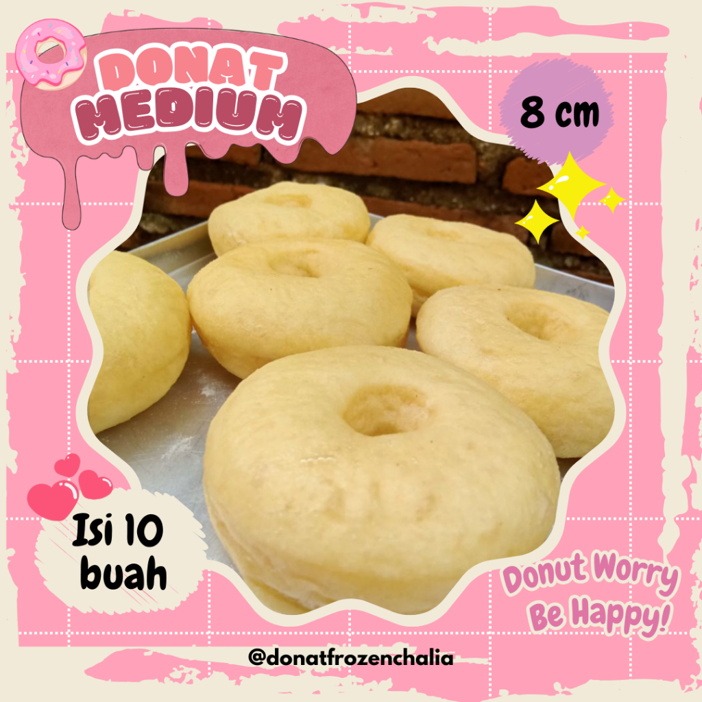 

[Chalia] DONAT FROZEN UKURAN MEDIUM ISI 10 DONAT SUSU