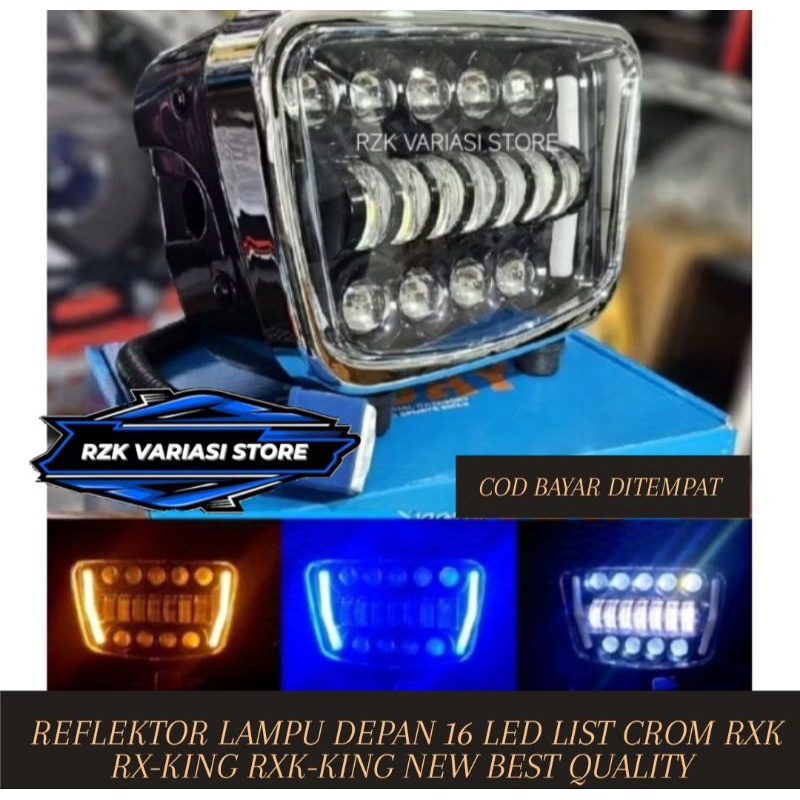 Reflektor Rx king New 16 Led Oval Lampu depan Rx king new  Variasi