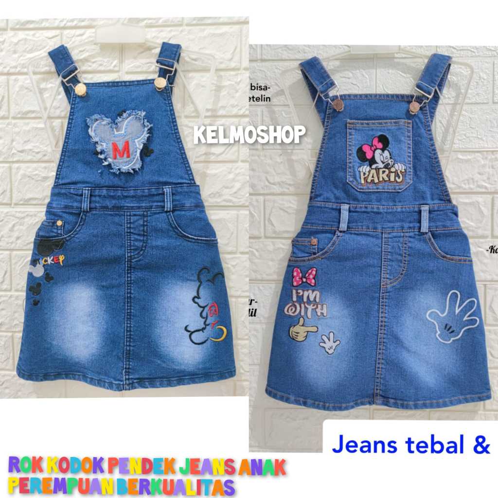 RKPD M.M/rok kodok pendek jeans anak perempuan 2- 9th/ overall rok jeans anak perempuan/ wearpack ro