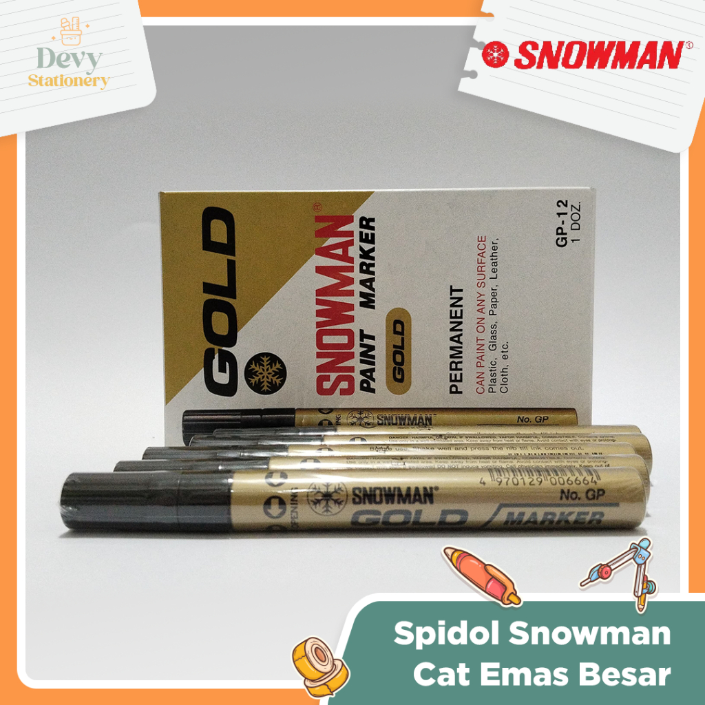 

SNOWMAN Spidol Cat Emas Besar untuk gambar dan menulis sangat cocok