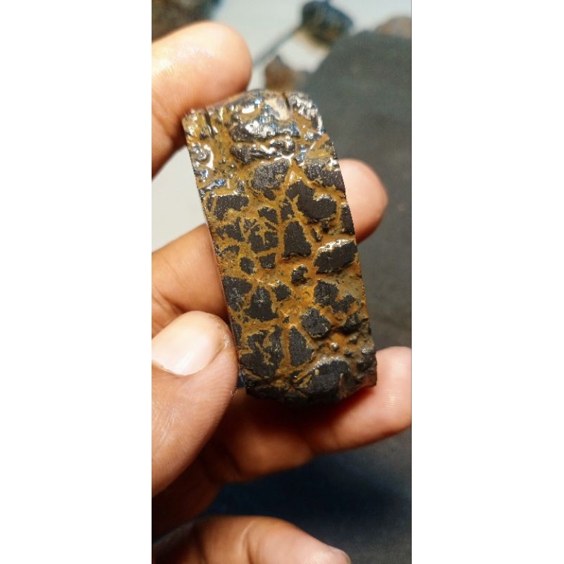 BAHAN AKIK BADAR BESI SEMERU CEPLOK SERAT EMAS