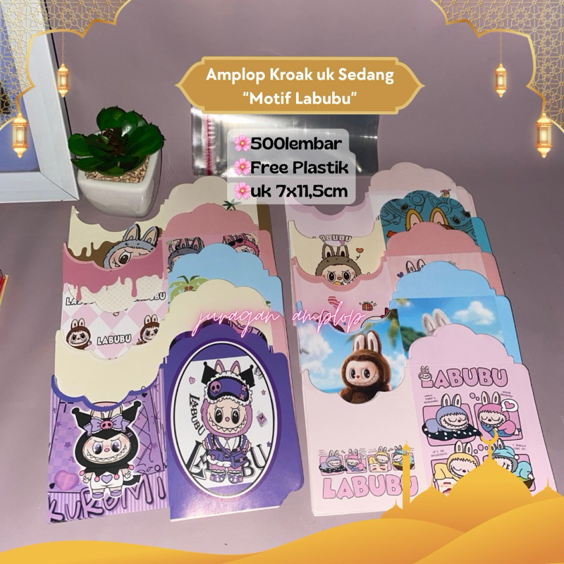 

(500 LEMBAR) AMPLOP LEBARAN UKURAN MEDIUM MOTIF LABUBU DAN MOTIF SANRIO