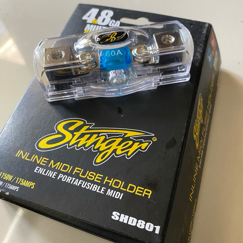 single Fuse stinger mini anl 60a, untuk kabel 4 awg atau 8 awg. rumah sekring audio mobil stinger sh