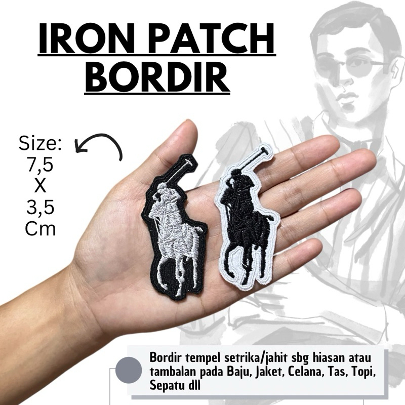 ( SUDAH ADA LEM TINGGAL SETRIKA ) BORDIR POLO RALPH LAUR3N BORDIR LOGO BAJU KUDA BORDIL TEMPEL BORDI