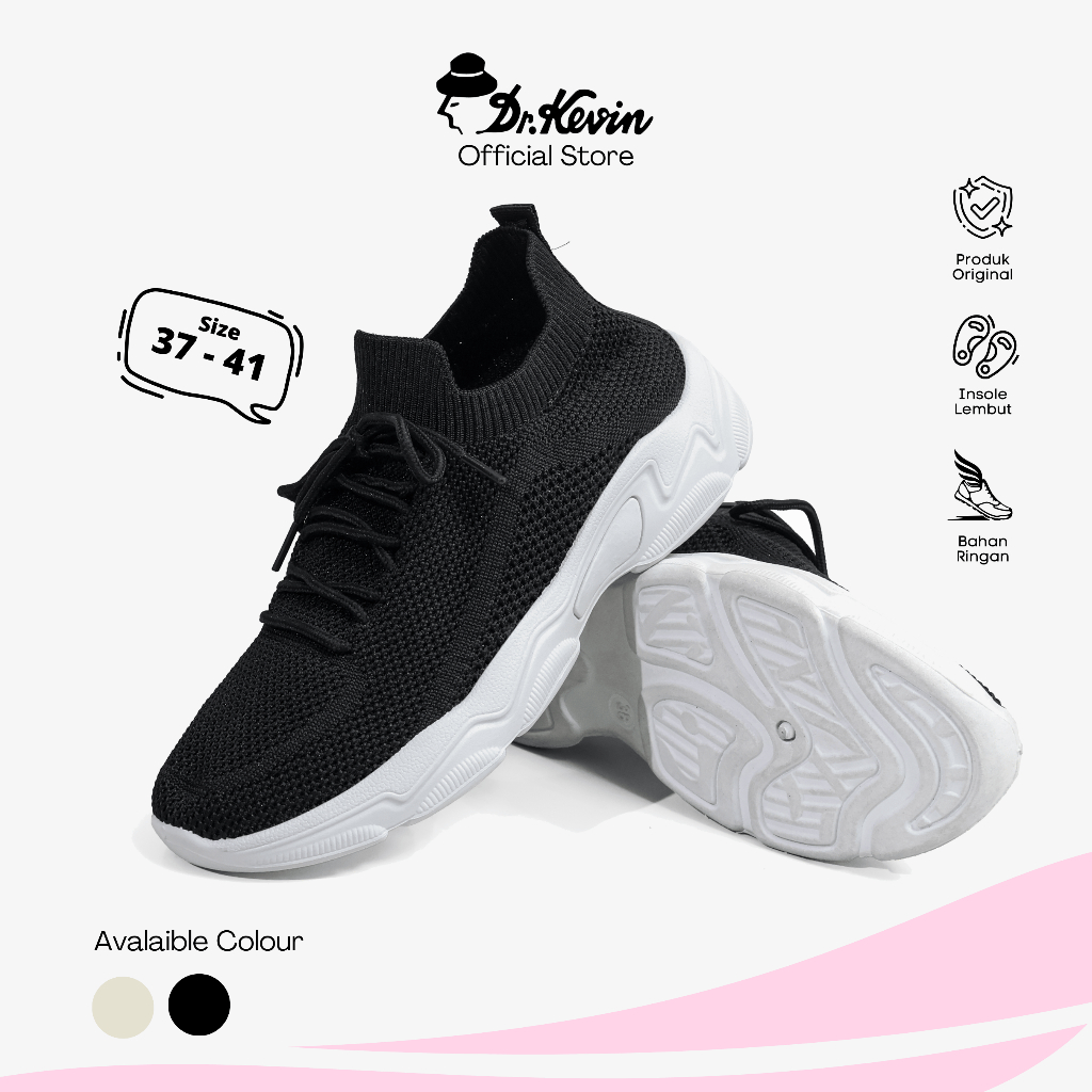 Dr. Kevin Sepatu Olahraga Sport Wanita Sneakers Flyknit Tali 589-047