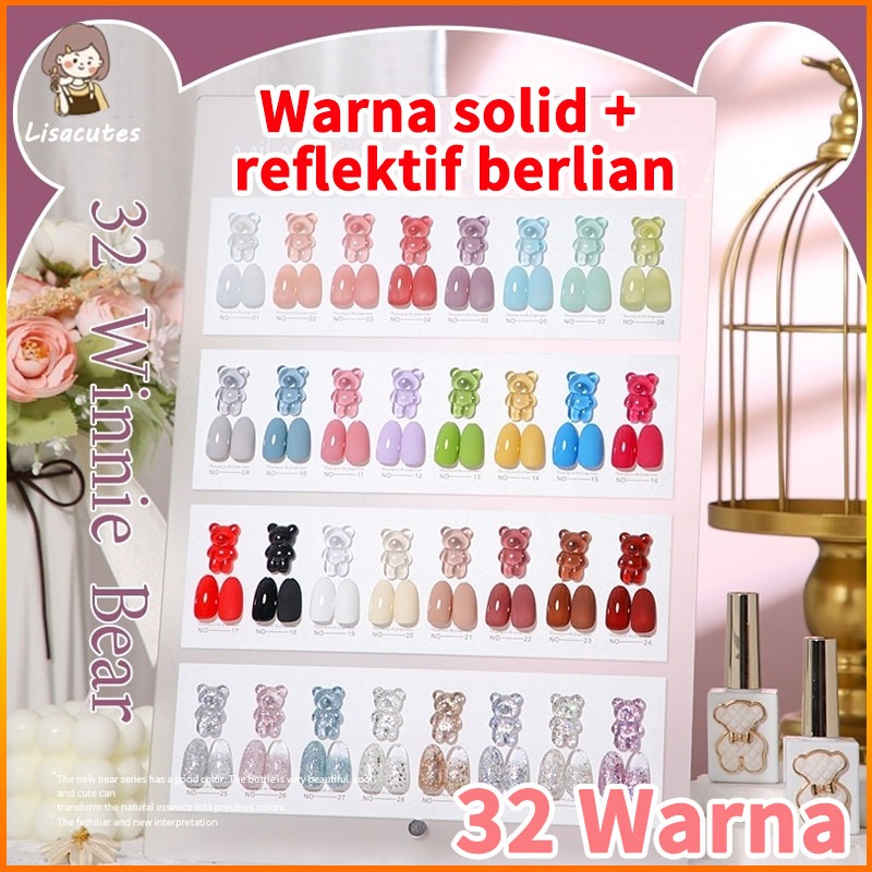 Milan 32/68 Warna*15ml Winnie Bear Nail Gel Polish Set Lisacutes.Nail Gel Nail Polish Kit UV Gel Pol