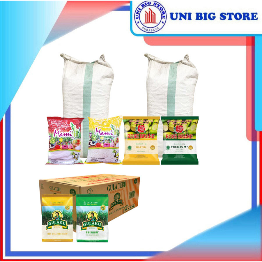 

GULAKU Gula Kristal Putih Merah | Kuning | Hijau 1 kg DUS / KARUNG