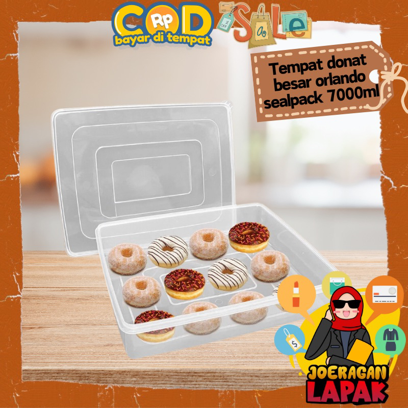 [JOERAGAN LAPAK] TEMPAT DONAT BESAR - WADAH MAKANAN SERBAGUNA BOX PLASTIK TRANSPARANT BENING JUALAN 
