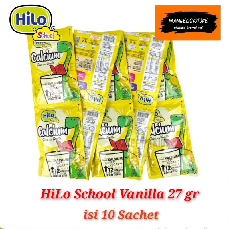 

Hilo School Vanilla 27gr x 10 Sachet-Susu Tinggi Kalsium - usia Anak 5-12 Tahun