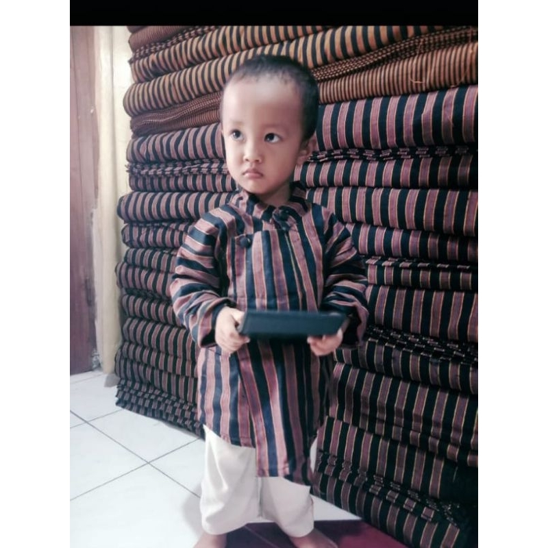 baju lurik surjan anak  laki laki TK SD