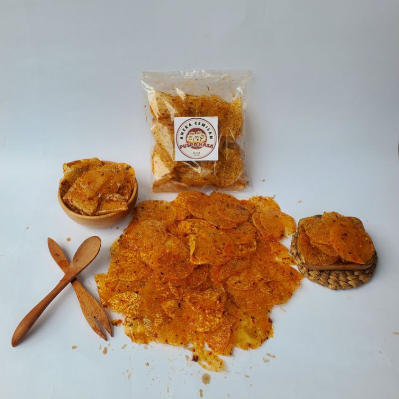 

keripik kaca/kripca Pedas Daun Jeruk 100gr