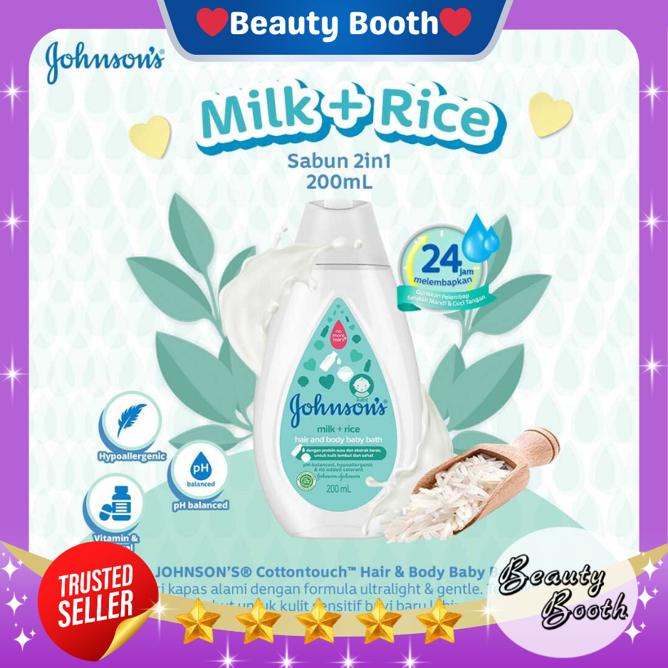 JOHNSON'S BABY Milk + Rice Hair & Body Baby Bath | Sabun Bayi | Lotion - Beauty Booth Beautybooth