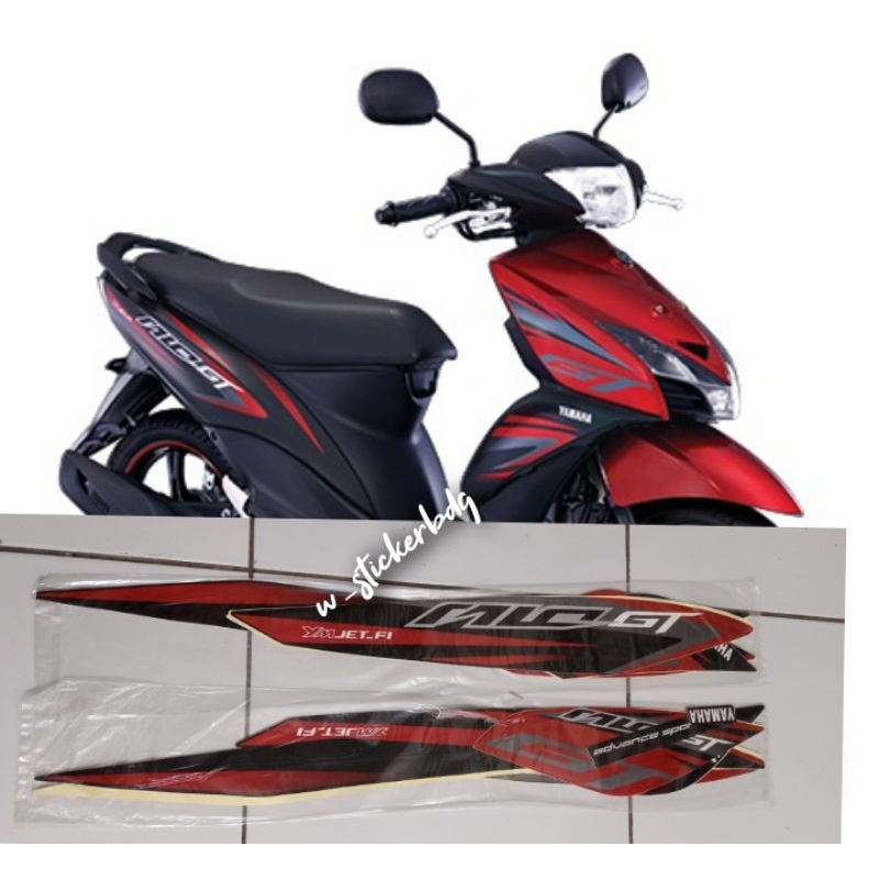 Striping Stiker Lis Yamaha Mio GT 2014 Merah Hitam
