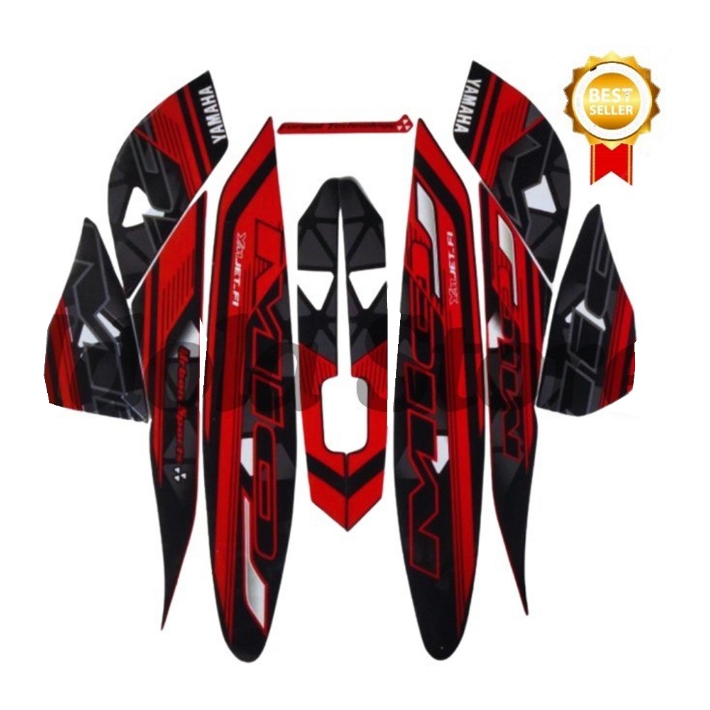 Striping Stiker Yamaha Mio J 2014 Hitam Merah Yamaha Mio J 2014 List Body Motor Mio J