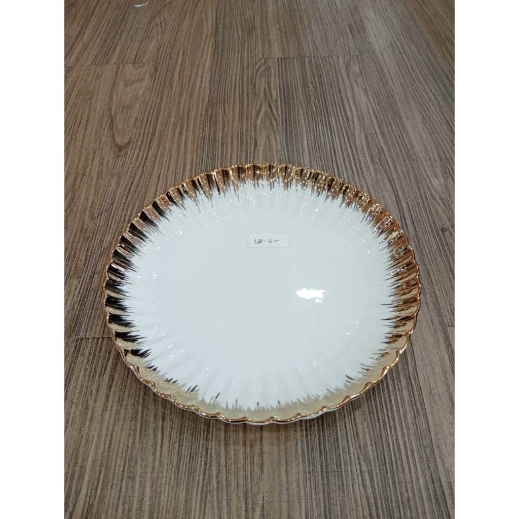 SET PIRING KERAMIK LIST GOLD 10" isi 6pcs || PIRING MAKAN MEWAH || PIRING MAKAN GOLD