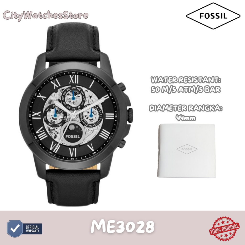 Jam Tangan Pria Fossil Original Bergaransi 1 Tahun Resmi –ME3028 / Jam Ori / Jam Tangan Baru/ Jam Ta