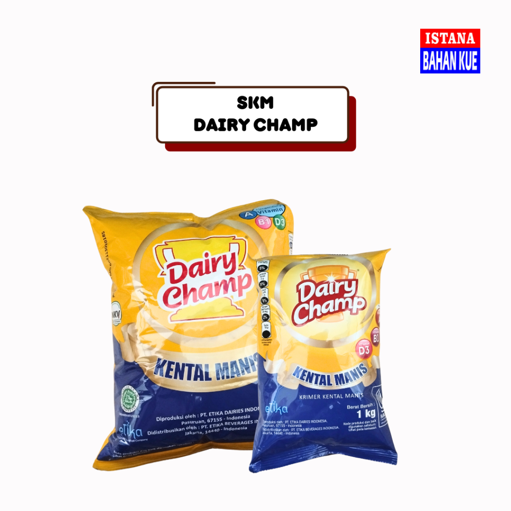 

Susu SKM Dairy champ kemasan pouch 2,5 kg & 1 kg