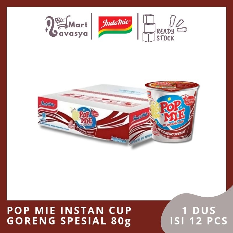 POP MIE INSTAN CUP GORENG SPESIAL 80g - 1 DUS ISI 12 PCS - KOTA BANDUNG - LAVASYA MART