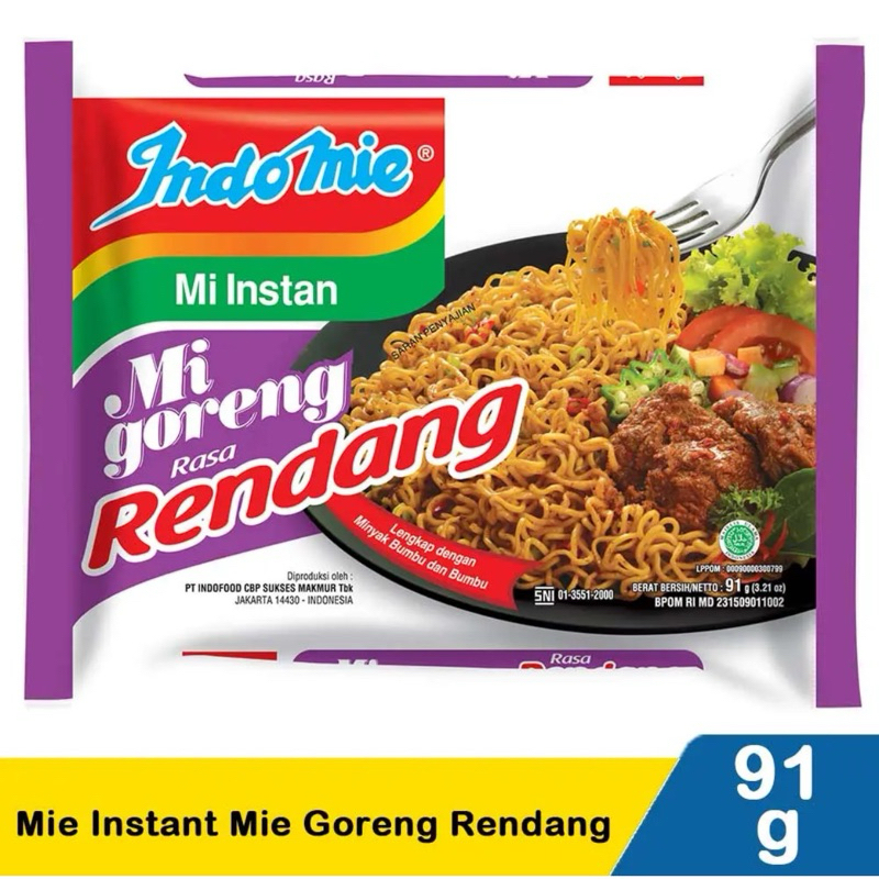 

Indomie Mi Instan Goreng Rendang 91G