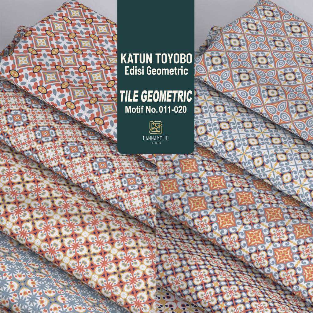 Kain Katun Toyobo Printing Motif BATIK GEOMETRIC | Lebar 145cm | TILE 11-20