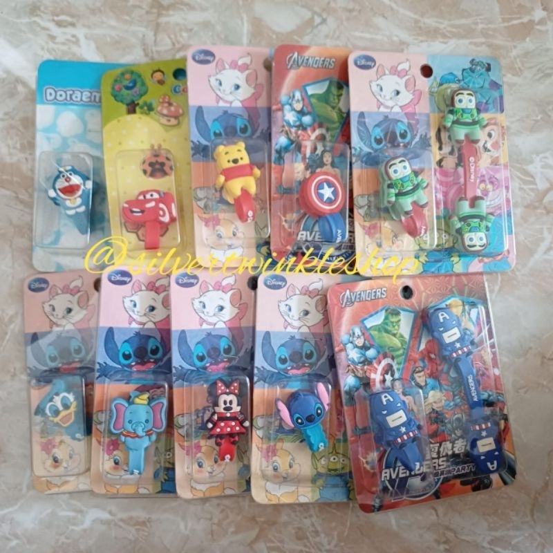 Pengikat kabel karakter disney doraemon winnie the pooh cars dumbo captain america ironman iron man 