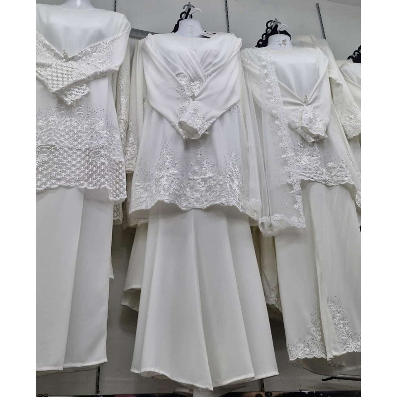 Baju Kurung Melayu ,Akad Nikah Khusus Perempuan  warna Putih