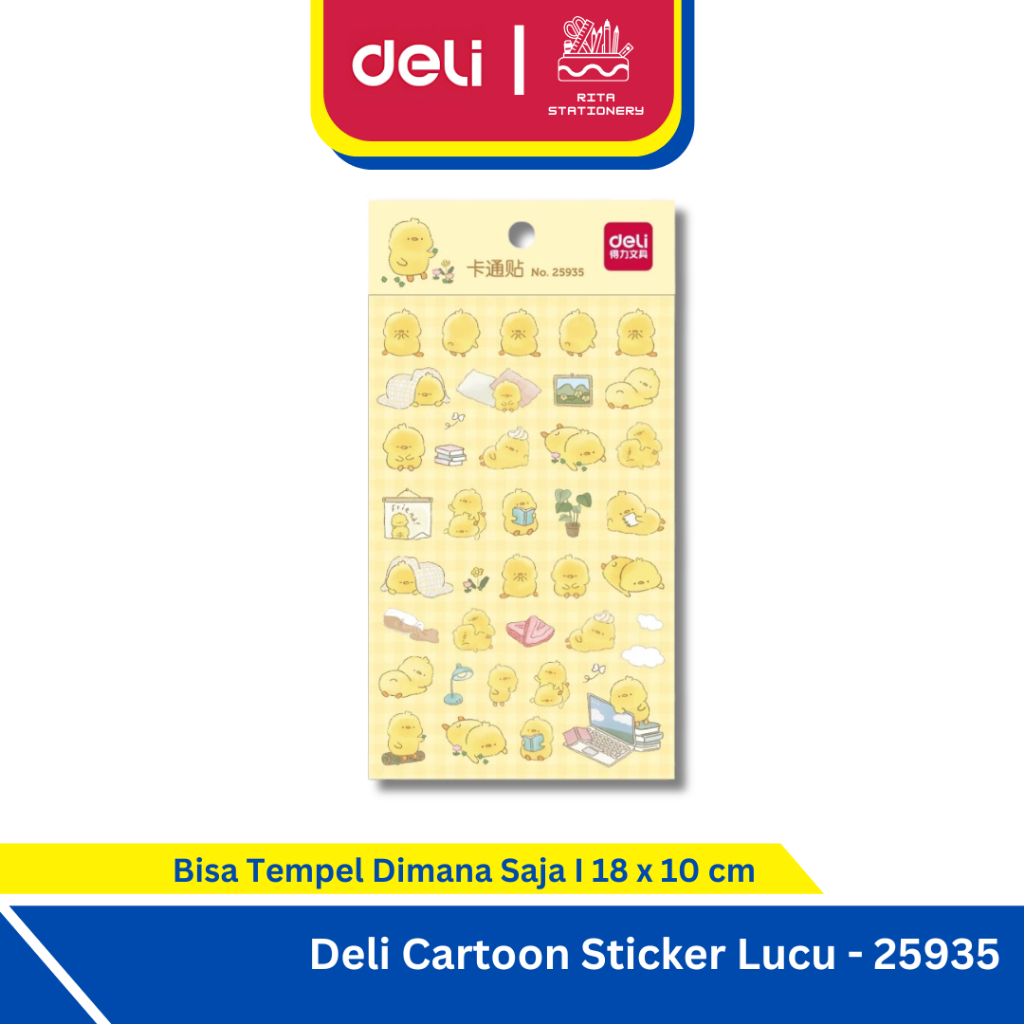 

Deli Cartoon Sticker / Stiker Kartun Plastik PVC Lucu Mood 25935