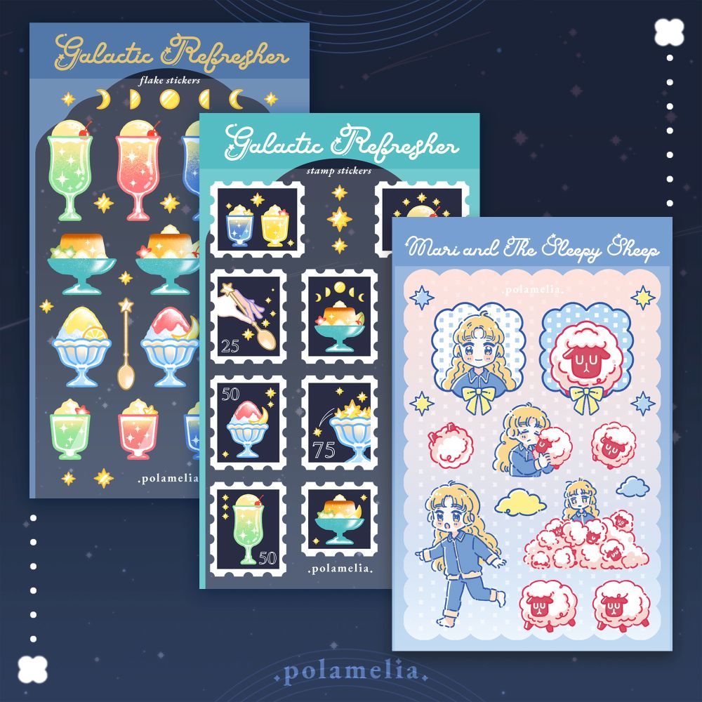 

POLAMELIA Transparent Sticker Sheet / Stiker Kiss Cut