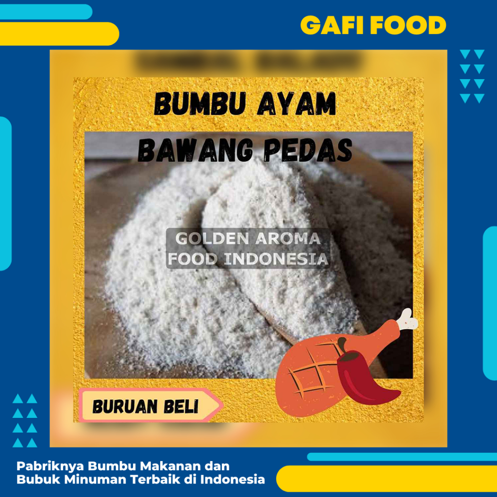 

BUMBU TABUR AYAM BAWANG PEDAS 1 KG FOOD GRADE 1Kg Bubuk Bumbu Cilor Papeda Mie Lidi Makaroni Basreng