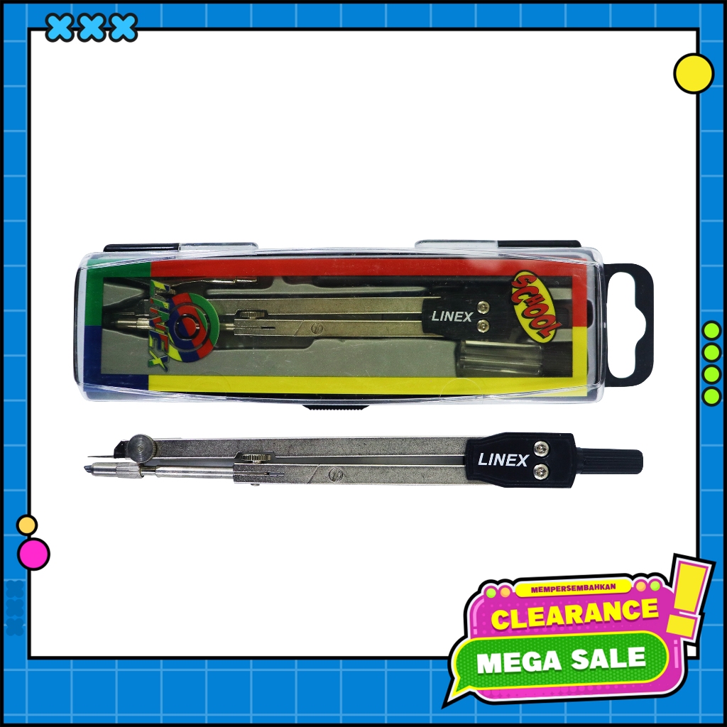 

[BMS Bekasi] Linex Jangka Set / Math Set Jangka Besi Isi Pensil - 2340 00 [Clearance]
