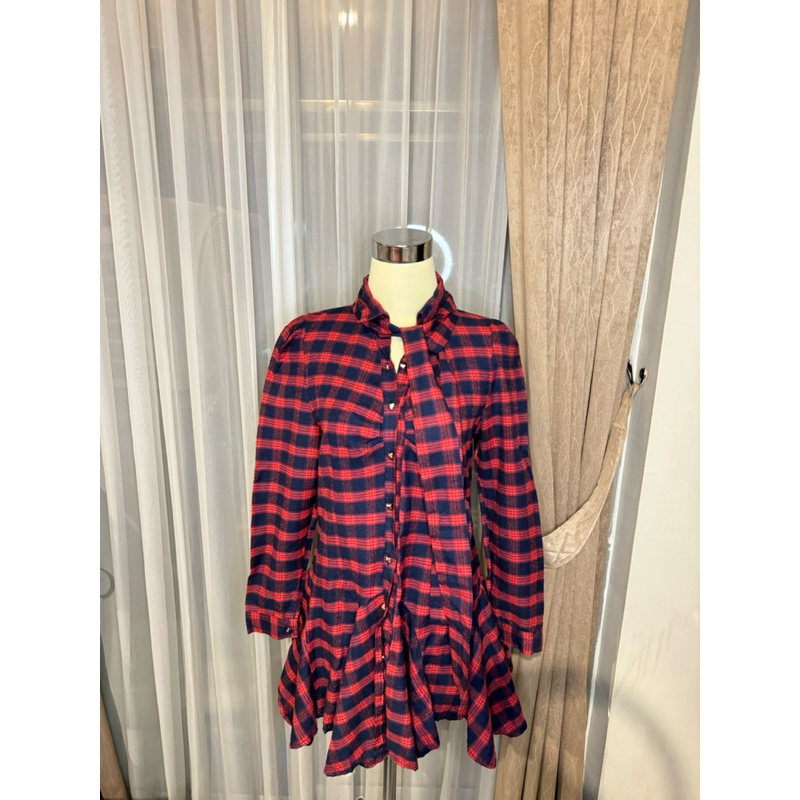 dress wanita kotak kotak