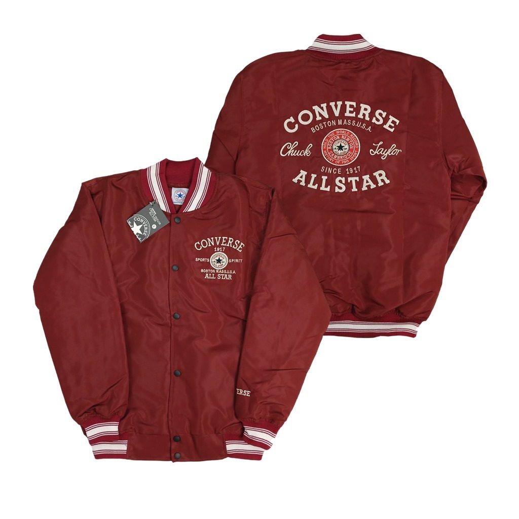 Jaket Varsity Converse Vintage Baseball - Jacket BomberPria Wanita Bordir Terbaru Premium Distro