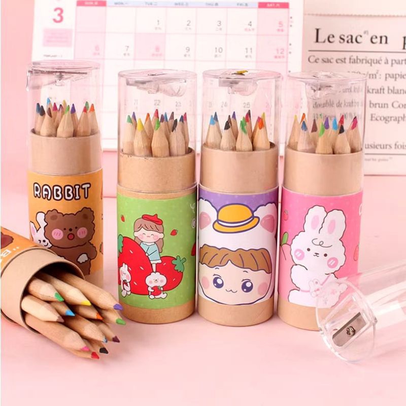 

Pensil Warna 12in1 + Serutan Kemasan Tabung Karakter Color