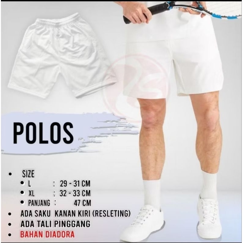 Celana pendek putih olahraga pria dewasa training pendek putih tenis badminton bawahan olahraga pria