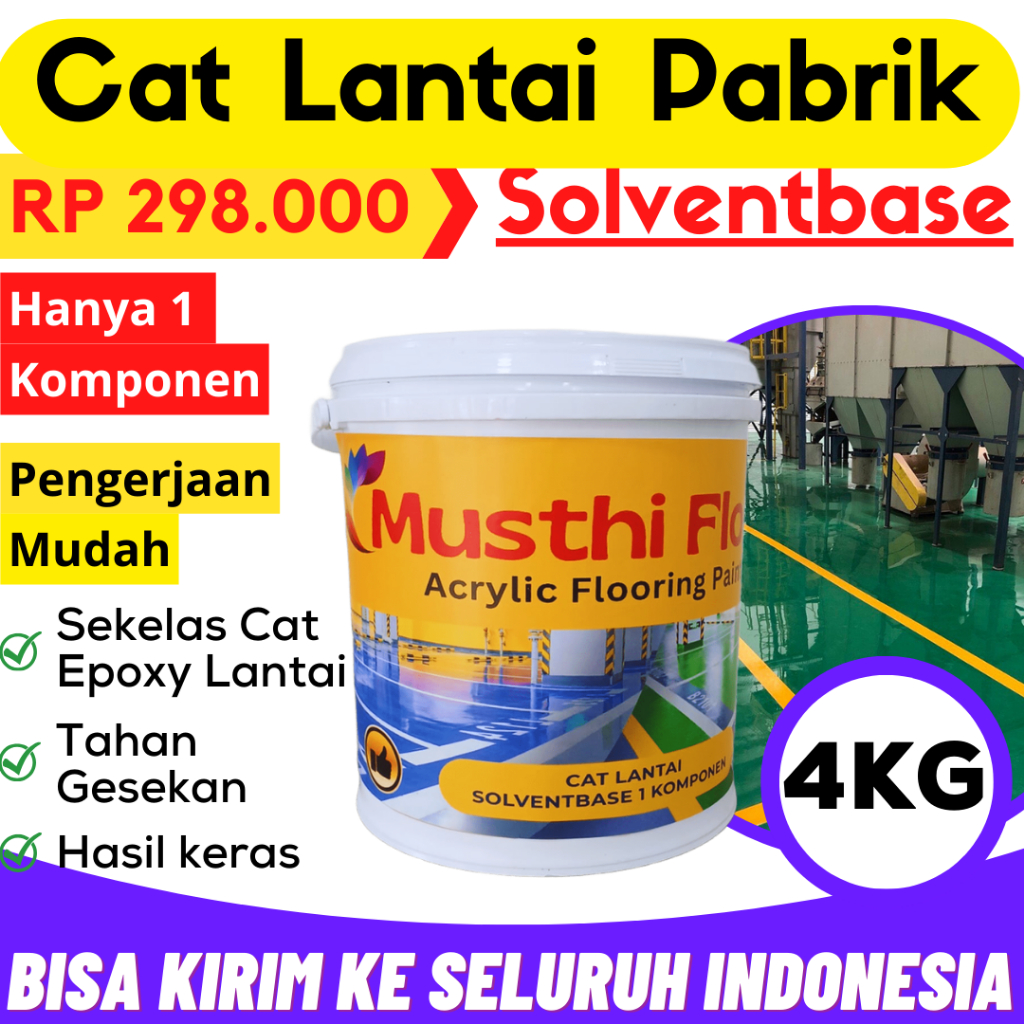 Cat Lantai Epoxy Primer Topcoat Musthi Pox 4 KG Bening Utk Keramik Semen Termurah