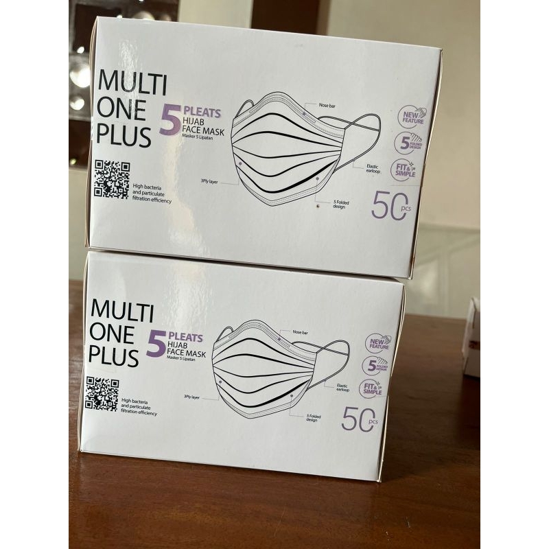 Masker Hijab Dewasa MULTI ONE PLUS 5 Pleats